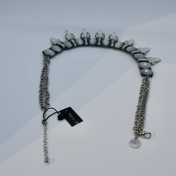 WH/BM Cat-Eye Crystal Spike Short Necklace - Picture 8 of 14